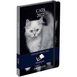 planificateur & organiseur Motif Chats blanc et noirs Journal semainier et quotidien CHATS 2022: Agenda 2022 pour Amoureux des chats Format 8,5x11po 150 pages