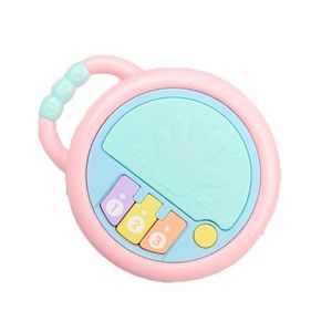 HOCHET Tambour de musique rose - Hochets pour bébés de 0 à 12 mois - Jouets pour nouveau né - Cloches à main - Infantil