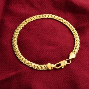BRACELET - GOURMETTE Bracelet Plaqué OR 18K Maille Américaine Pour Femme