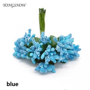 FLEUR ARTIFICIELLE bleu - Fleurs artificielles de mûrier, 24 pièces-lot, étamine-pistolet DIY pour têtes de fleurs, décoration a