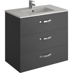 MEUBLE DE SALLE DE BAIN AVEC LAVABO 3 TIROIRS ENSEMBLE MEUBLE DE SALLE DE BAIN AVEC LAVABO MIROIR ET LUMI/ÈRE LED DIFF/ÉRENTES COULEURS