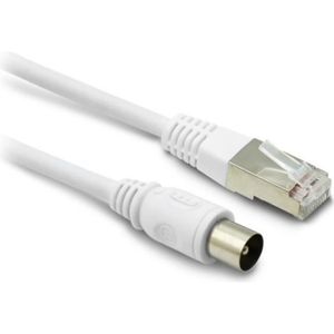CÂBLE RÉSEAU  Câble TV coaxial et Ethernet mâle/mâle RJ45 - 2 m 