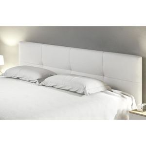 TÊTE DE LIT Tête de lit en simili-cuir coloris blanc -Longueur 160 x Profondeur 3 x Hauteur 50 cm