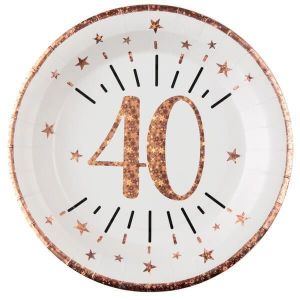 assiette anniversaire rose gold cdiscount