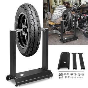 EQUILIBREUSE XMTECH Équilibreuse Rayonneuse de roues de moto, pour l‘équilibrage des dommages de jantes et de roues, 40 x 19 x 50 cm, Noir