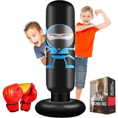 Sac de Frappe Enfant 160CM - Punching Ball Enfants + Gants de Boxe