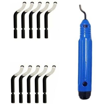 Outil D'Ébavurage Universel Aicoya Avec 10 Lames - Ébavureur Manuel Pour Métal, Plastique, Acier Inox (8 BS1010 + 2 BS1018)