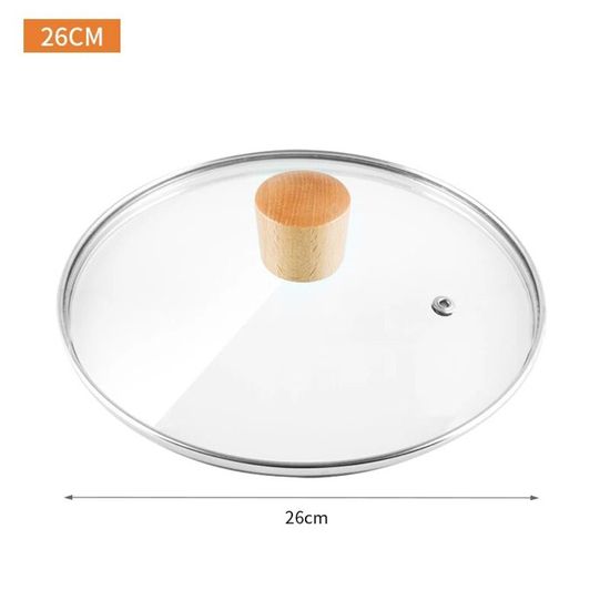 KADAX couvercle casserole en verre 22 cm - poignée noir et argent - pour cuisson quotidienne sur casseroles et poêles - trou vapeur pour limiter les débordements sans soulever le couvercle