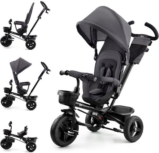 Tricycle Bébé Évolutif 4 en 1 Poussette Vélo Enfant De 1 à 5 ans avec Panier et Grelot