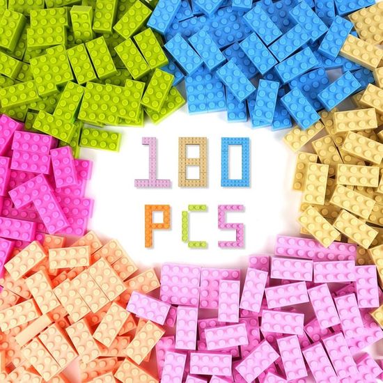 HIUME Lot De 140 Briques De Construction 2x4 Noires - Blocs ABS Compatibles Pour Enfants Dès 6 Ans