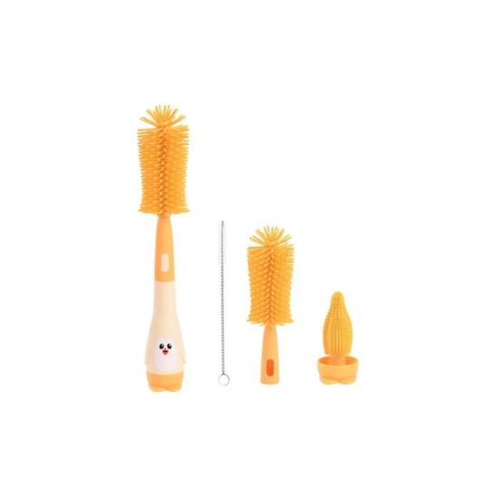Vicloon Goupillon Biberon Silicone 3 En 1 - Brosse Nettoyage Biberons, Tétines Et Pailles (Rouge)