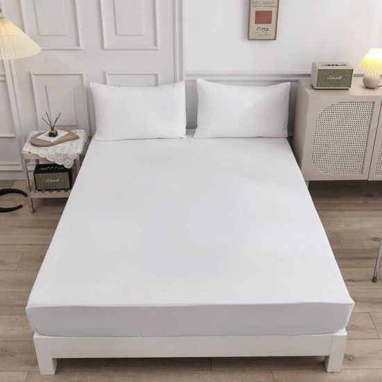 Drap-Housse Matelas 140x190 Cm Gris Clair - Polyester Brossé Respirant