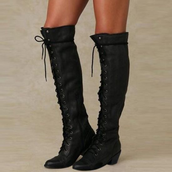 Bottes Nine West GUNNER En Daim Naturel - Taille US 5.5 - Tige Mi-Mollet - Lacets & Fermeture Éclair - Plate
