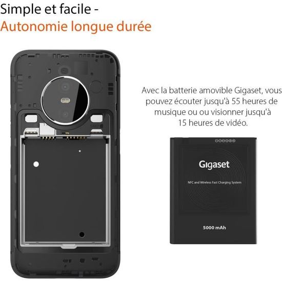 Batterie de Rechange Gigaset pour Smartphone GX6 et GX4,5000 mAh