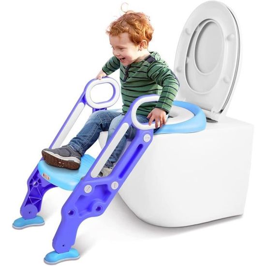 Réducteur de Toilette pour bébé et enfant MENGDA - Siège réglable et pliable - Bleu