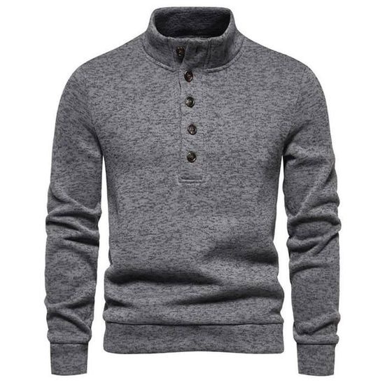 Pull Homme Col Montant Grosse Maille Hiver - BX51112 Chaud Et Élégant