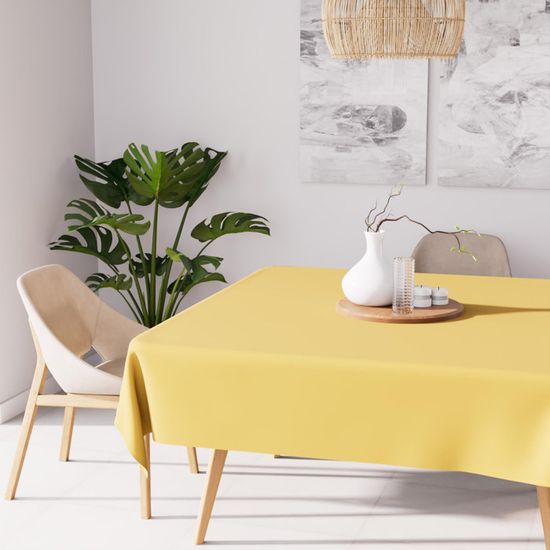 Nappe De Table En Tissu Drap De Table À Manger Hygge -100% Lin Jaune Moutarde (100 X 100 Cm