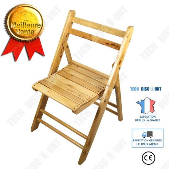 chaise pliante en bois vintage