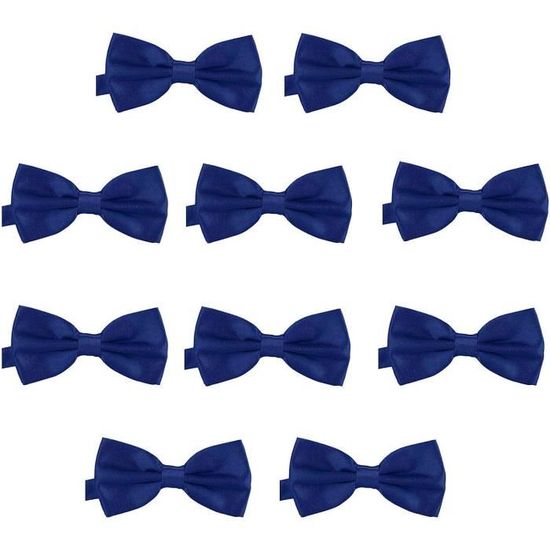 DonDon Lot De 10 Nœuds Papillons Homme Déjà Noués - 12x6 Cm - Réglables Jusqu'à 50 Cm - 100% Polyester