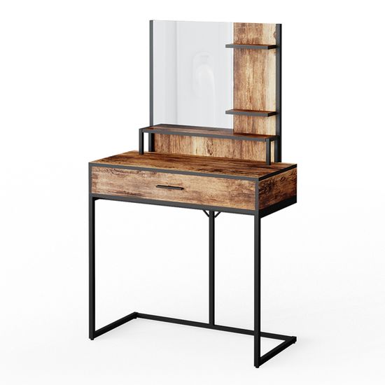 Coiffeuse avec miroir - Table de maquillage - Maquillage - Coiffeuse - Avec tiroirs - Wit