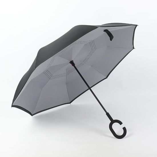 Parapluie Pliant à Pois Noirs avec Fleurs - Coupe-Vent et Pluie