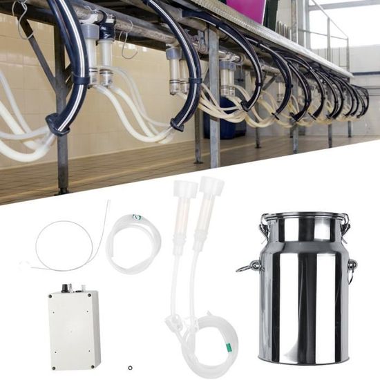 Machine à Traire Électrique Portable 2L - Acier Inoxydable - Pour Chèvres & Moutons - Pompe à Vide Efficace