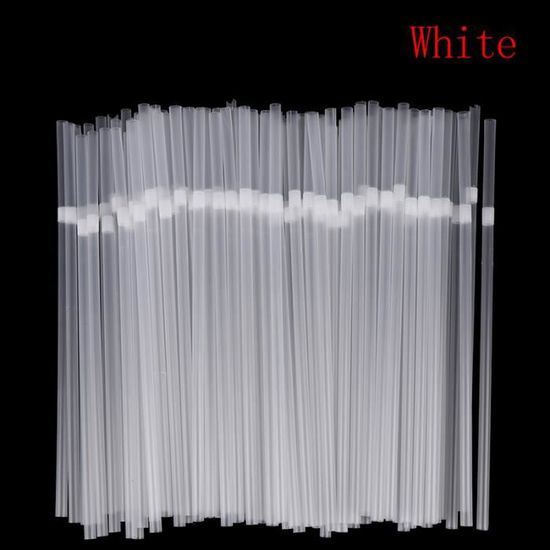 Lot De 100 Pailles En Plastique Noir 26 Cm Pour Smoothies, Jus, Cocktails Et Boissons - Réutilisables