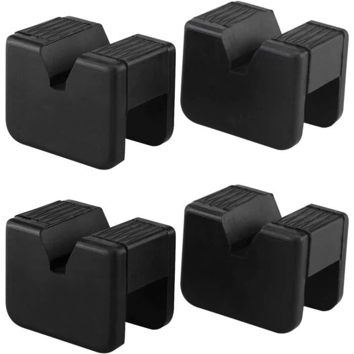 Potauto Palet De Cric Magnétique Rainuré Universel En Nylon PA6 (Largeur De La Fente De 0,9 Cm) Adaptateur De Rail De Cadre Pour Véhicules (Qté 1, Noir