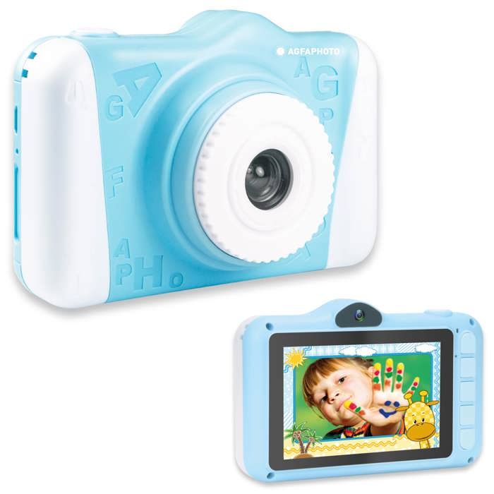 AGFA PHOTO Realikids Cam 2 - Appareil Photo Numérique pour Enfant (Photo, Vidéo, Écran LCD 3.5’, Filtres photos) - Bleu