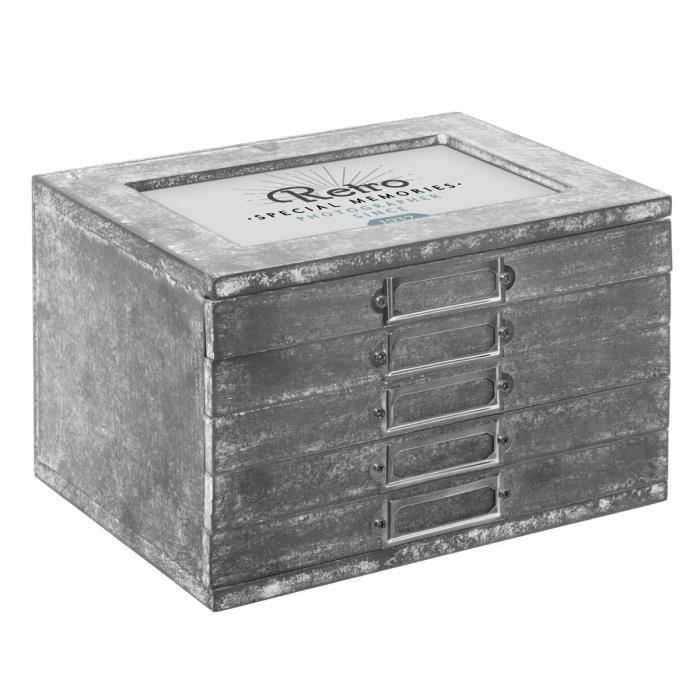 Atmosphera - Album photos boite de rangement collect moments Gris