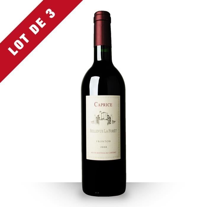 3X Caprice de Bellevue la Forêt 2008 Rouge 75cl AOC Fronton - Vin Rouge