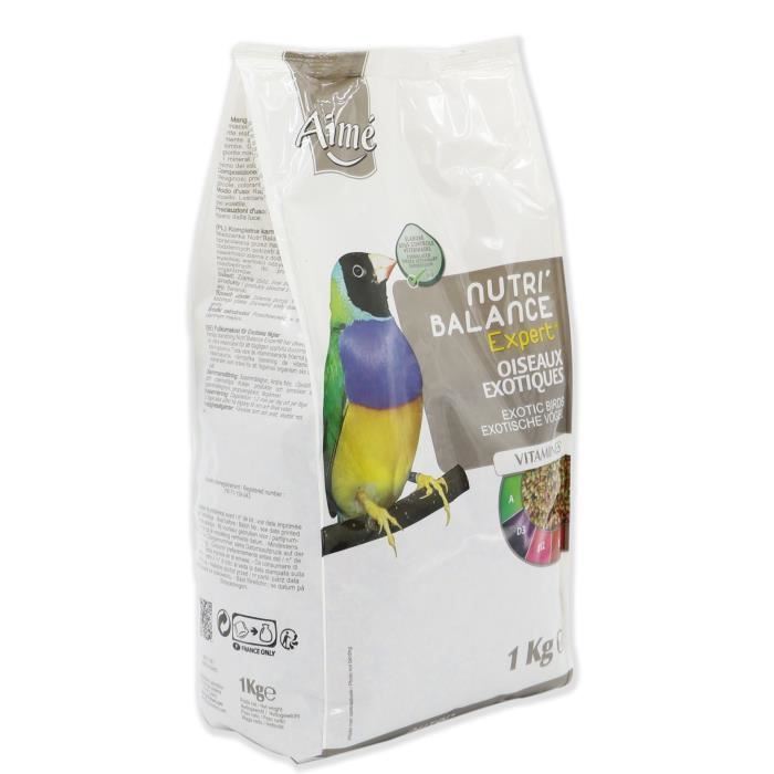 AIME Nutri'balance Expert Mélange de graines - Pour oiseaux exotiques - 1kg