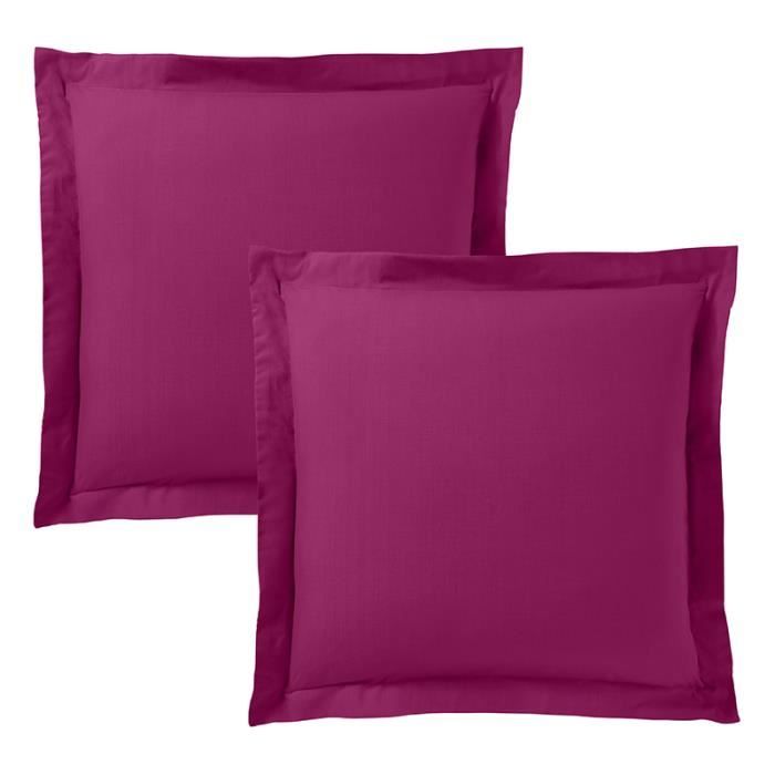 Lot de 2 taies d'oreiller Fushia 63 x 63 cm