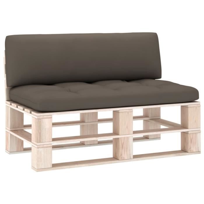 Bonne qualité - Lot de 2 Coussin de canapé palette - Coussin de banc Coussin D'extérieur Coussin de Chaise Taupe @6005 :