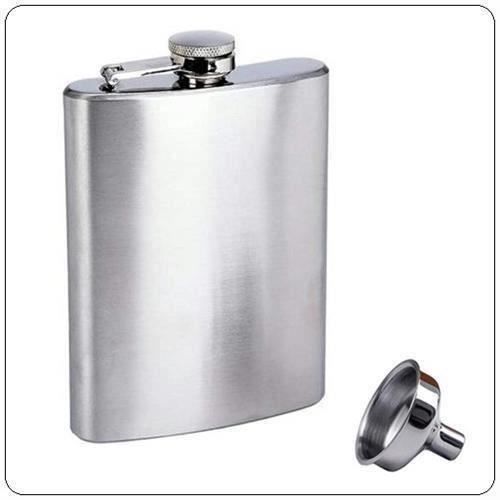 XY Hip Flask Flasque à Alcool 8Oz Cognac Whisky en Acier Inoxydable Inox+Entonnoir - XYVSO827A2223