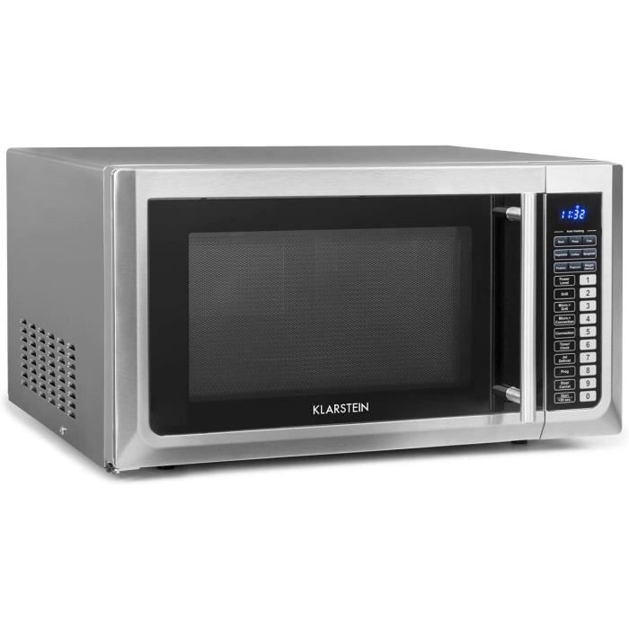 Klarstein Brilliance Pro - Micro-ondes 1500W, Fonction grill 1250W, Chaleur tournante 2150W, Volume 43L, 9 programmes, Écran tactile