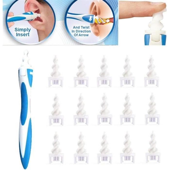 Nettoyant à la cire d'oreille Enlèvement de cérumen facile Outils en spirale Soft Earpick