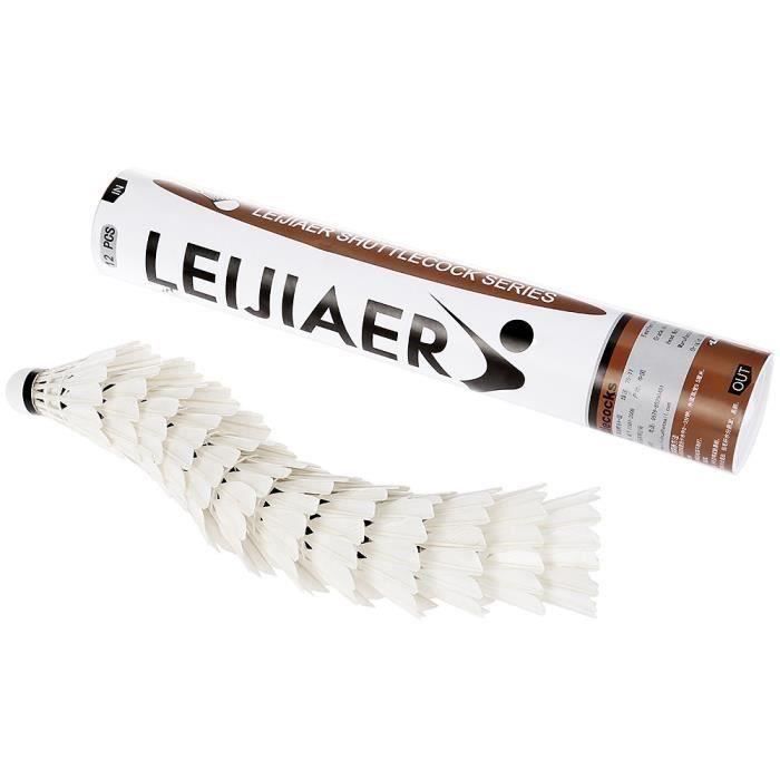 Haute qualité High stability Volant de Badminton Feather .12 Pièces(one dozen)-Blanc COS203