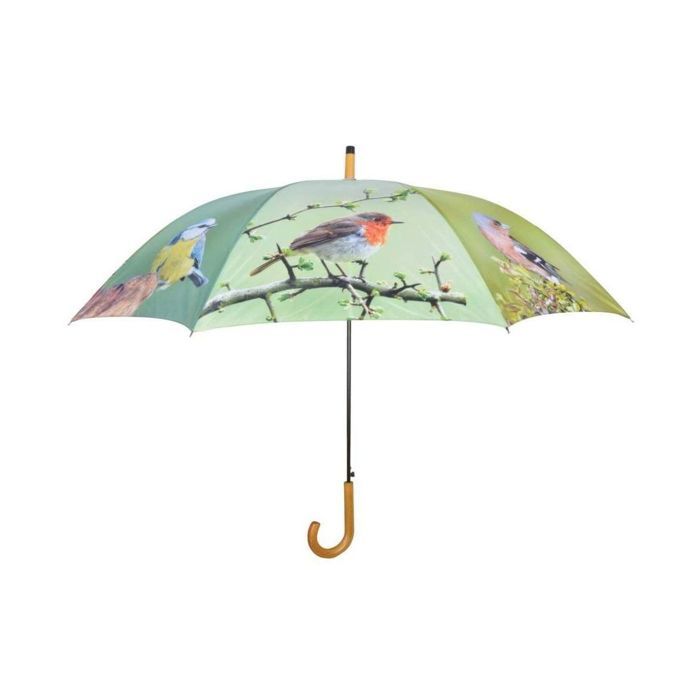 Parapluie oiseaux métal et bois