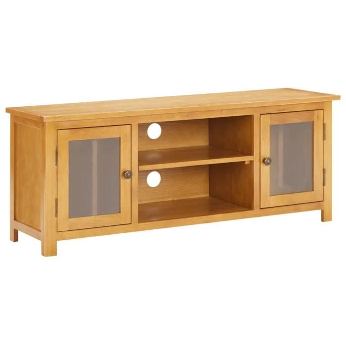 Meuble TV 120x35x48 cm Bois de chêne massif HB001