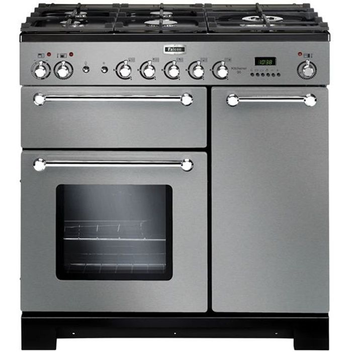KITCHNER 90 CM INOX CHROME 2 FOURS+ 5 FEUX GAZ