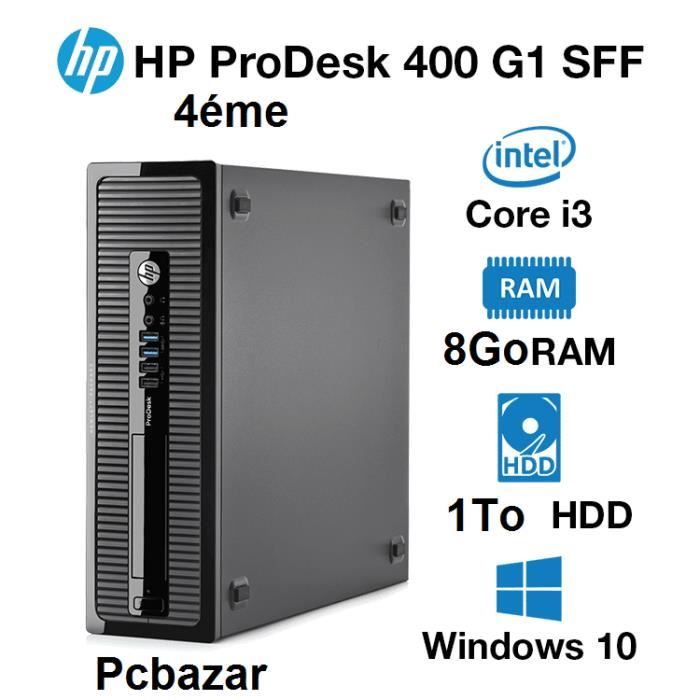 Hp Prodesk Intel Core I3-4130 4th Gen @ 3.5ghz, 8go Ram, 1000go Hd, Vga, Dvd, Windows 10 Pro