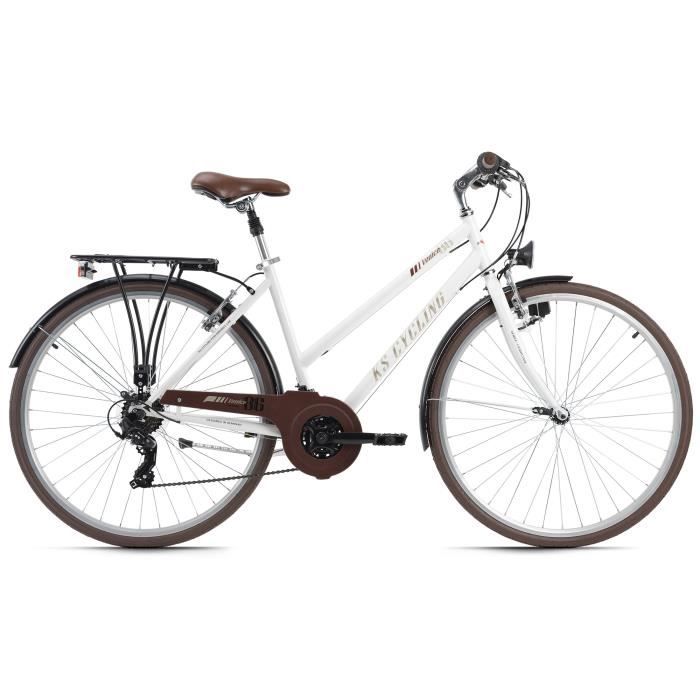 Vélo VTC 28'' - KS CYCLING - Venice - Femme - 21 Vitesses - Blanc - Taille de Cadre 48 cm