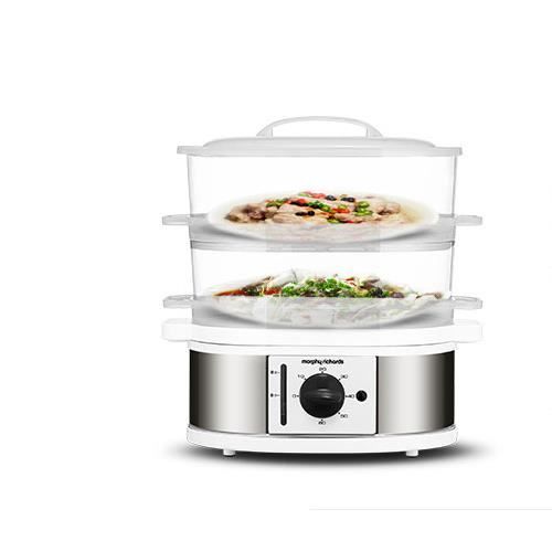 Morphy Richards Cuiseur Vapeur 9L Programmable Minuteur -Cuiseur Légumes, Riz, Œufs-3 paniers vapeurs