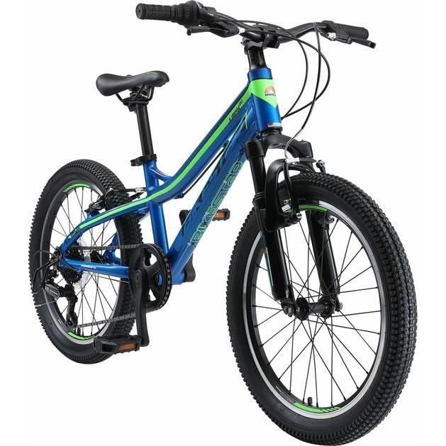 BIKESTAR | Vélo tout terrain | 20 pouces | Mountainbike pour enfants | pour garçons et filles de 6-9 ans | Edition VTT | Bleu Vert