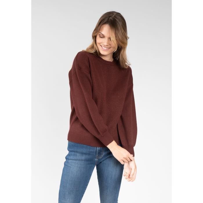 Pull femme Deeluxe adelaide - marron chocolat - L