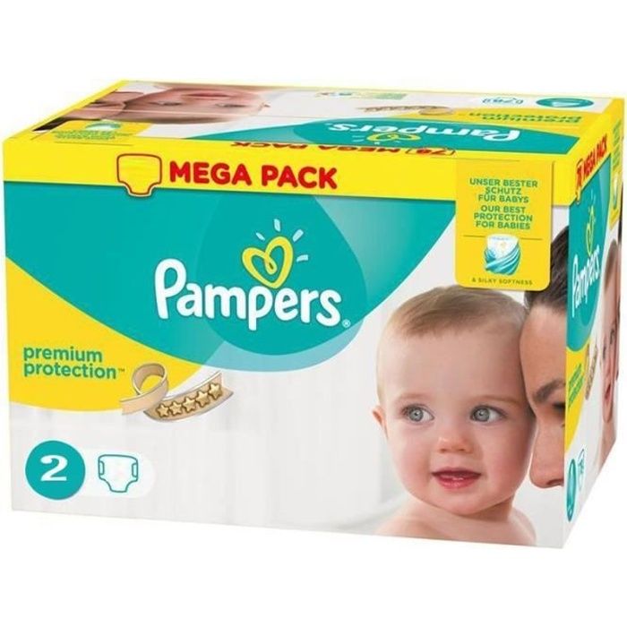 Pack 240 Couches Pampers New Baby - Premium Protection taille 2