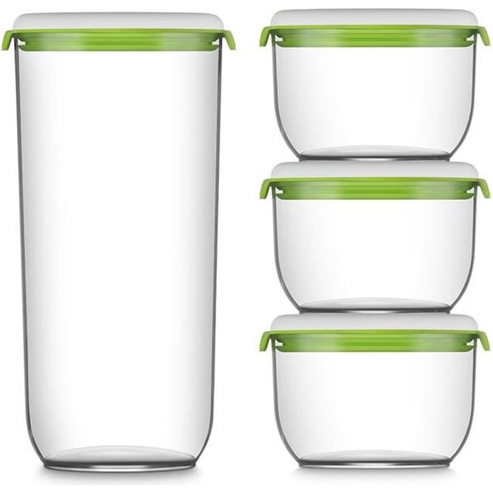 FOSA Lot de 4 Boîtes alimentaire - Blanc et vert
