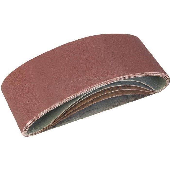 LOT DE 5 BANDES ABRASIVES 75 X 457 MM GRAINS ASSORTIS SILVERLINE 760354