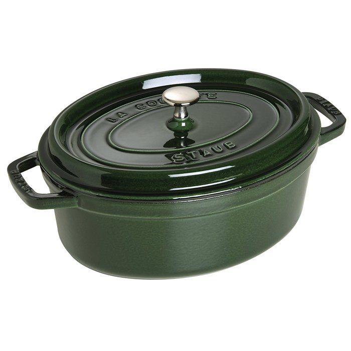 Cocotte en fonte émaillée ovale Staub basilic -…